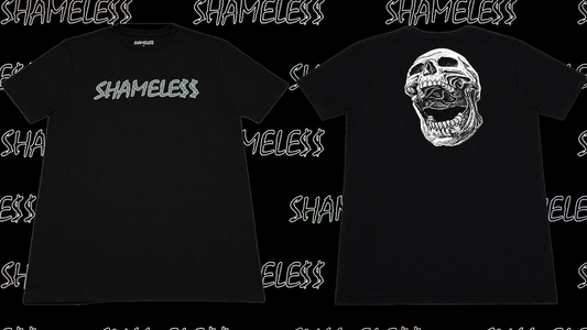 BLACK SKULL SHAMELE$$ SHIRT