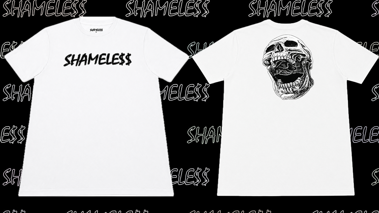 WHITE SKULL SHAMELE$$ SHIRT